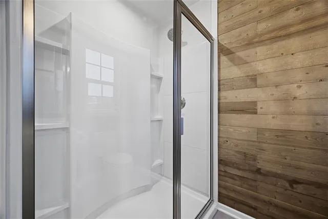 a bathroom with a shower