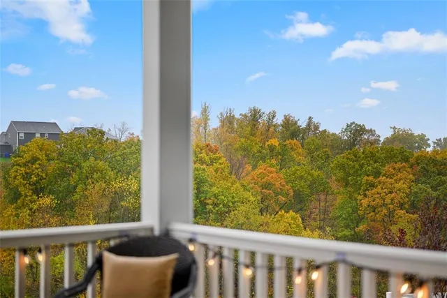 a view of a city from a balcony