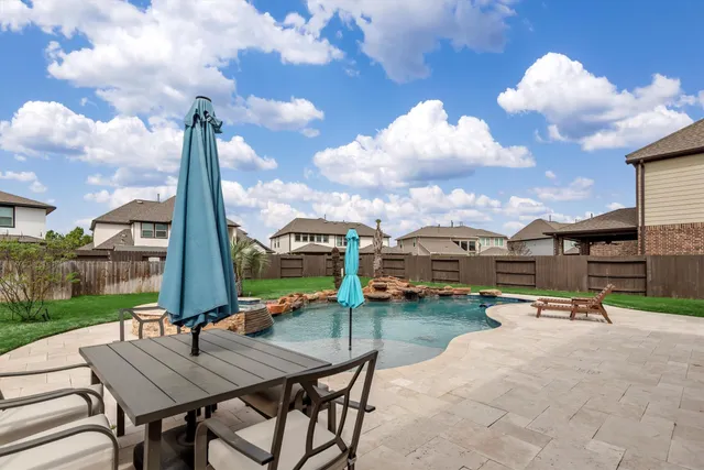 a view of a terrace with sitting area