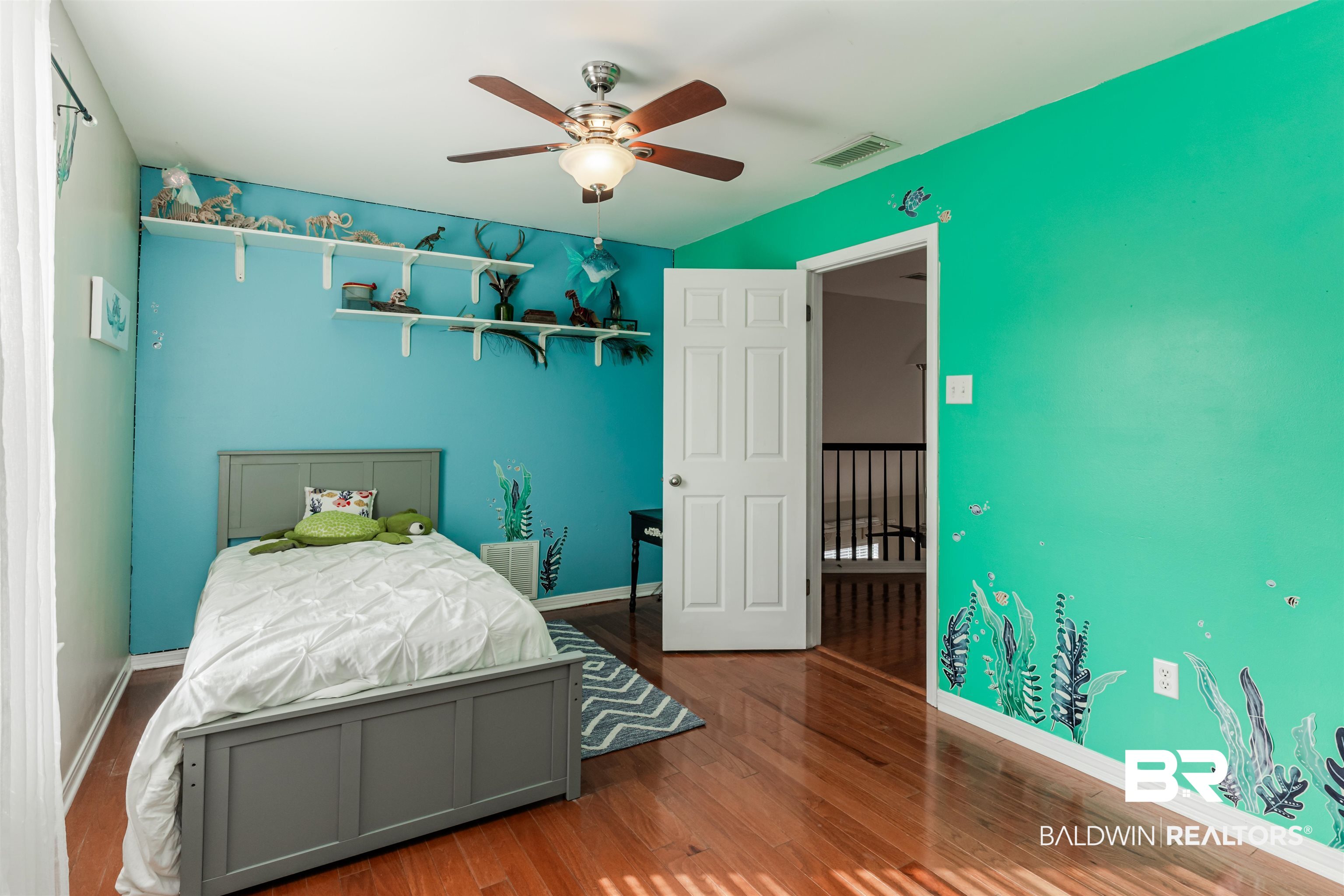 3844 Isabel Way South Mobile, AL 36693 - Photo 40 of 49 Bedroom featuring hardwood / wood-style floors and ceiling fan