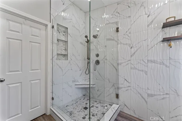 a bathroom with a shower