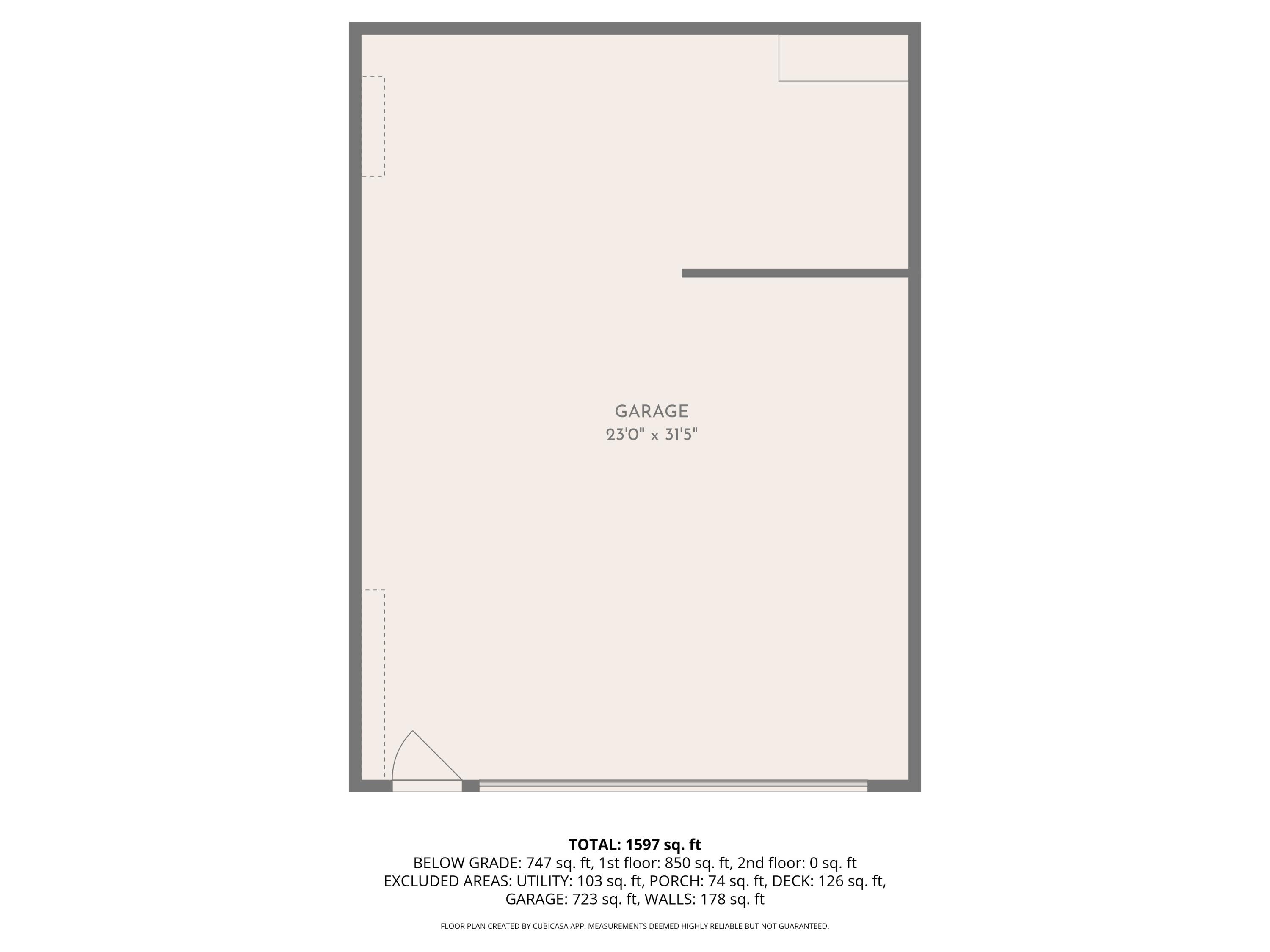 5641 Larch Drive Jackson, MI 49201 - Photo 33 of 33 Garage Floorplan