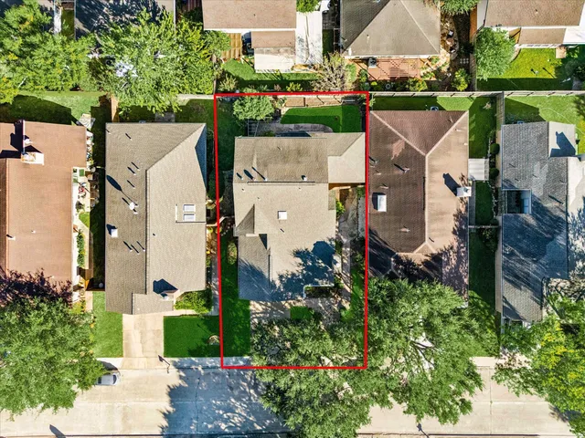 an aerial view of multiple house