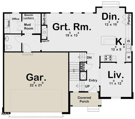 a black and white photo of a living room