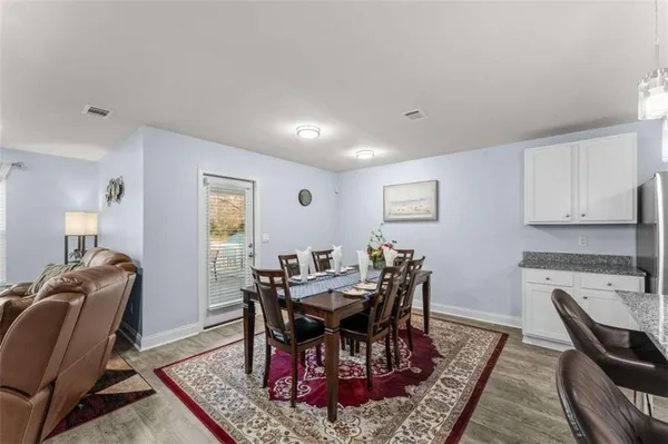 a living room with furniture
