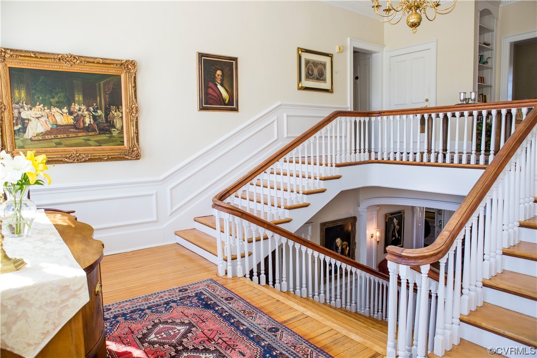 4750 Warner Hall Road Gloucester, VA 23061 - Photo 22 of 49 a view of staircase with railing and a rug