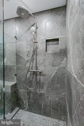 a bathroom with a shower
