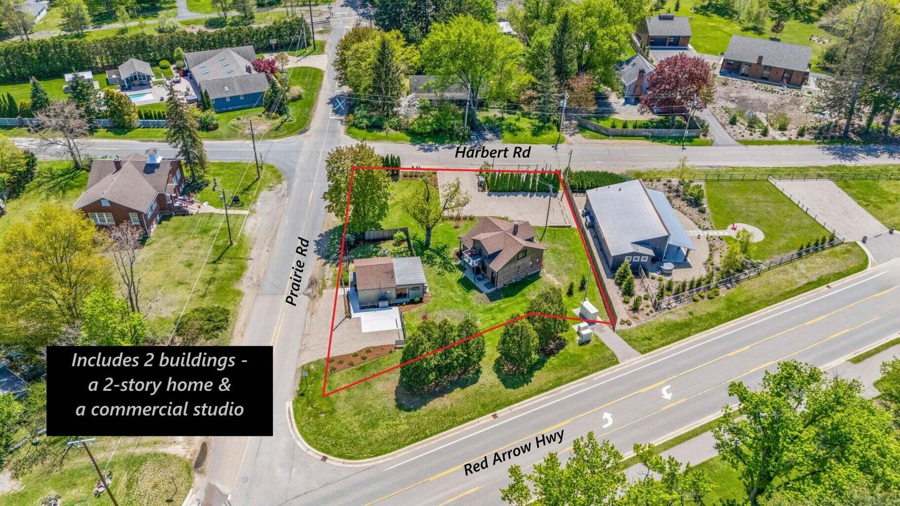 7321 West Harbert Road Three Oaks, MI 49128 - Photo 3 of 31 Aerial 2 buildings