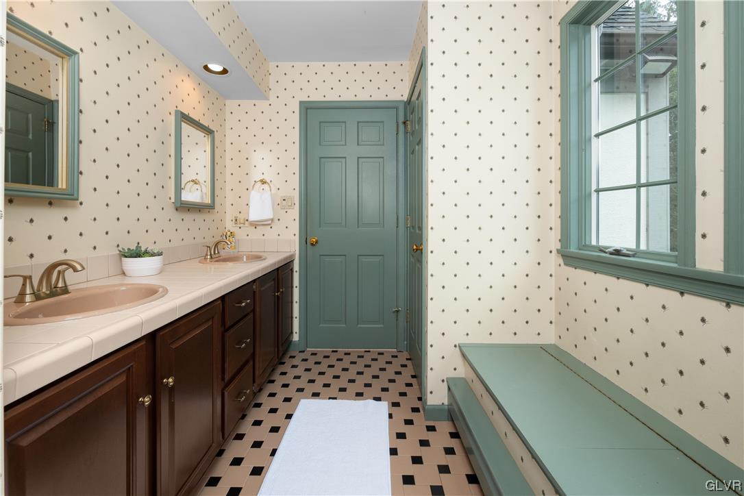 144 Devonshire Drive Stroudsburg, PA 18360 - Photo 27 of 34 a bathroom with a sink a toilet a shower and a mirror