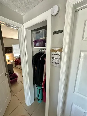 a view of a hallway with elevator