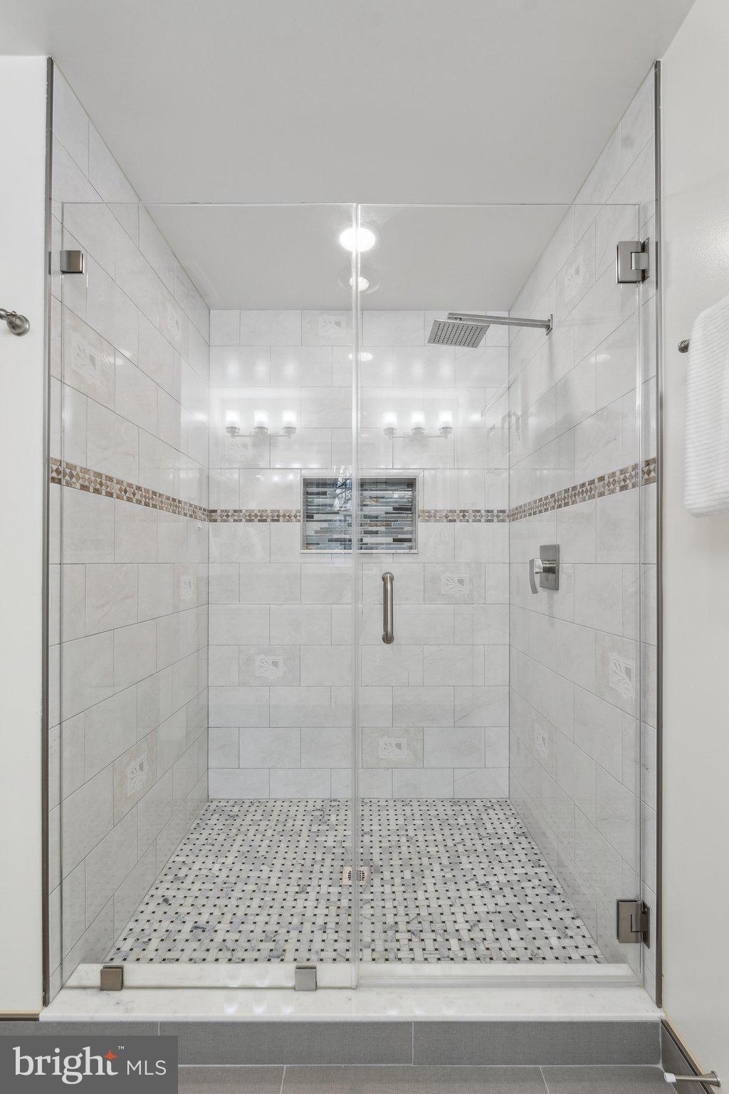 7708 Brickyard Road Potomac, MD 20854 - Photo 24 of 45 Glass-enclosed tile shower