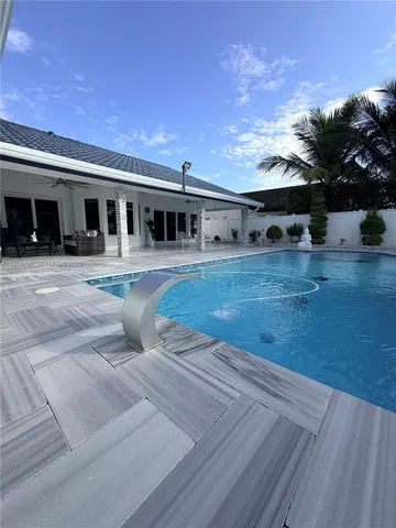 a view of a house with a patio