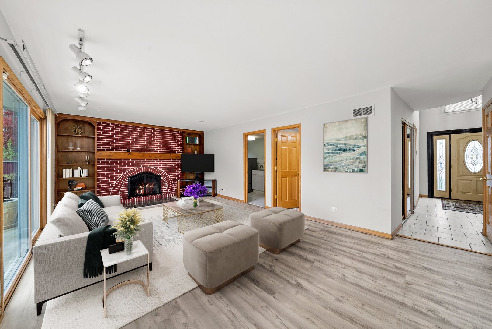 912 Sumac Lane Mount Prospect, IL 60056 - Photo 4 of 41 a living room with furniture and a fireplace