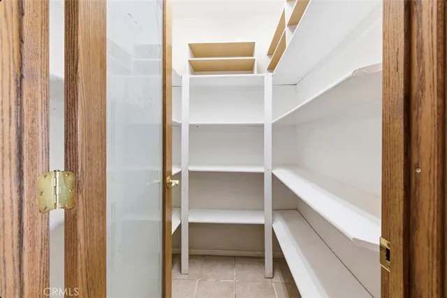 a storage room with empty racks