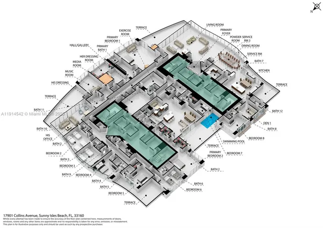 an aerial view of a large building