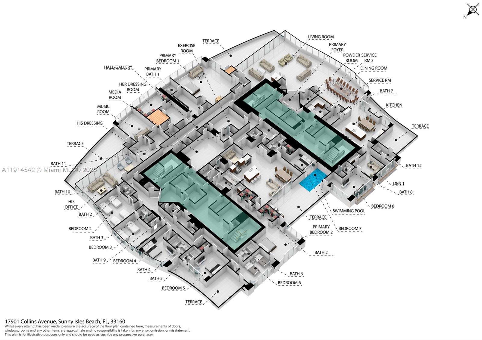 17901 Collins Avenue, Unit TS3405/07 Sunny Isles Beach, FL 33160 - Photo 22 of 47 an aerial view of a large building