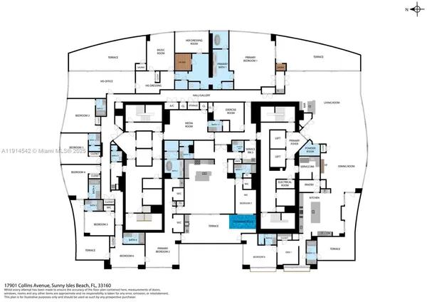 $19,950,000 | 17901 Collins Avenue, Unit TS3405/07, Sunny Isles Beach, FL 33160