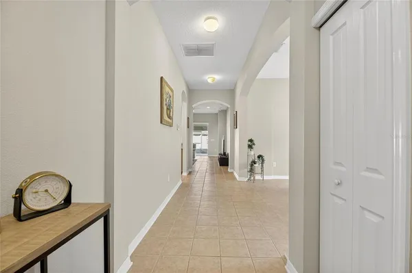 a view of a hallway with elevator