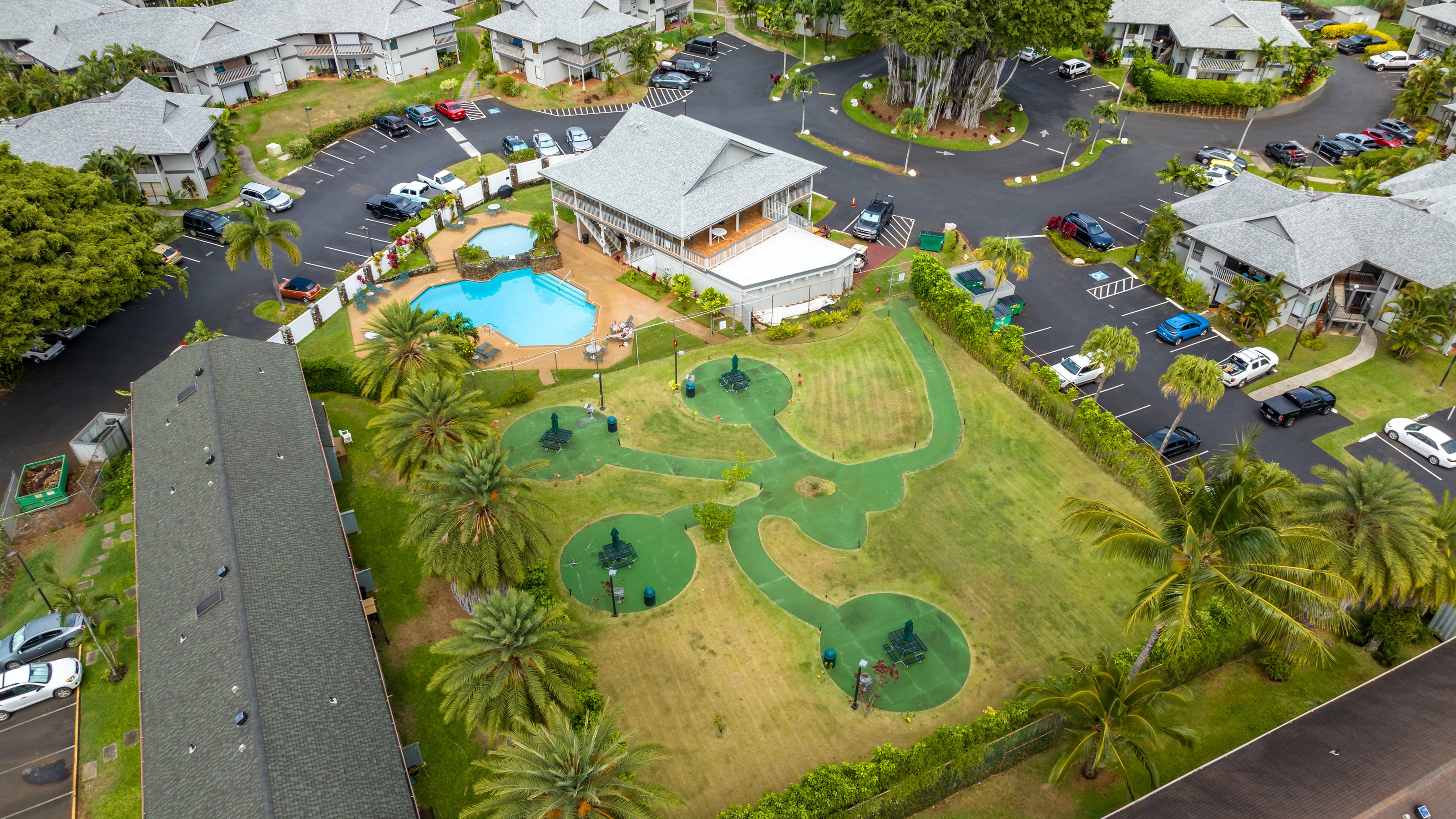 4121 Rice Street, Unit 2708 Lihue, HI 96766 - Photo 28 of 29 an aerial view of a residential house with swimming pool