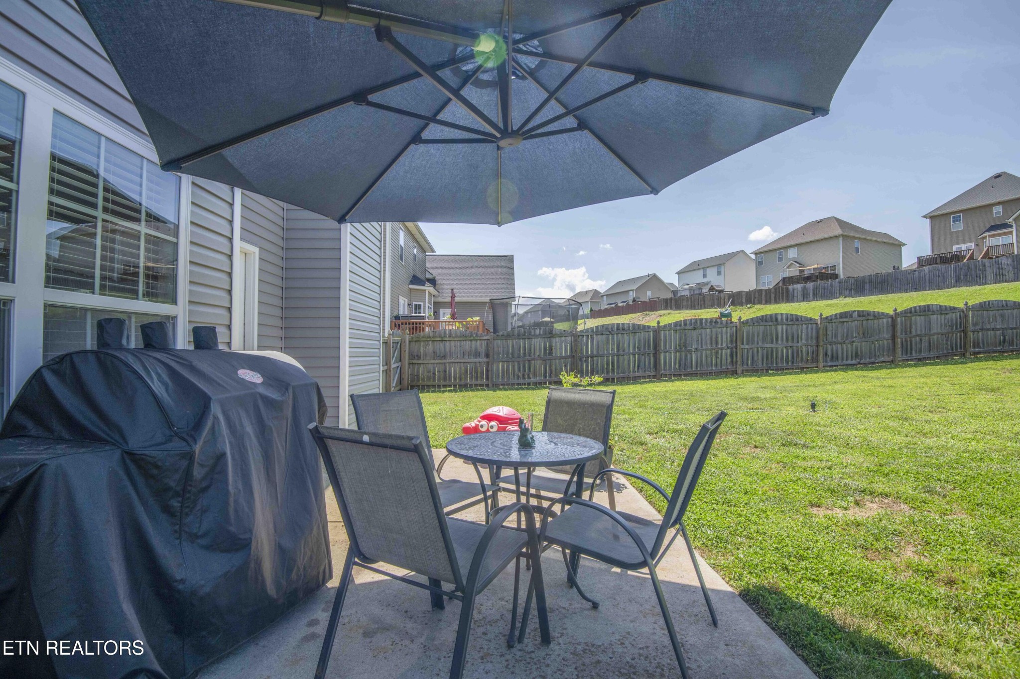3035 Crosswinds Lane Sevierville, TN 37876 - Photo 51 of 51 a view of a patio with table and chairs under an umbrella