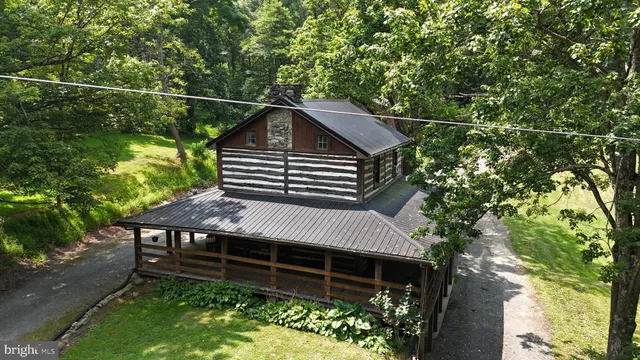 a view of a house with a small yard plants and large tree
