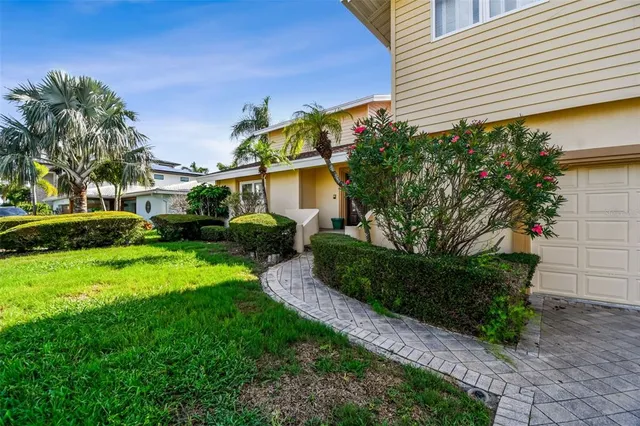 a view of a lake with a yard