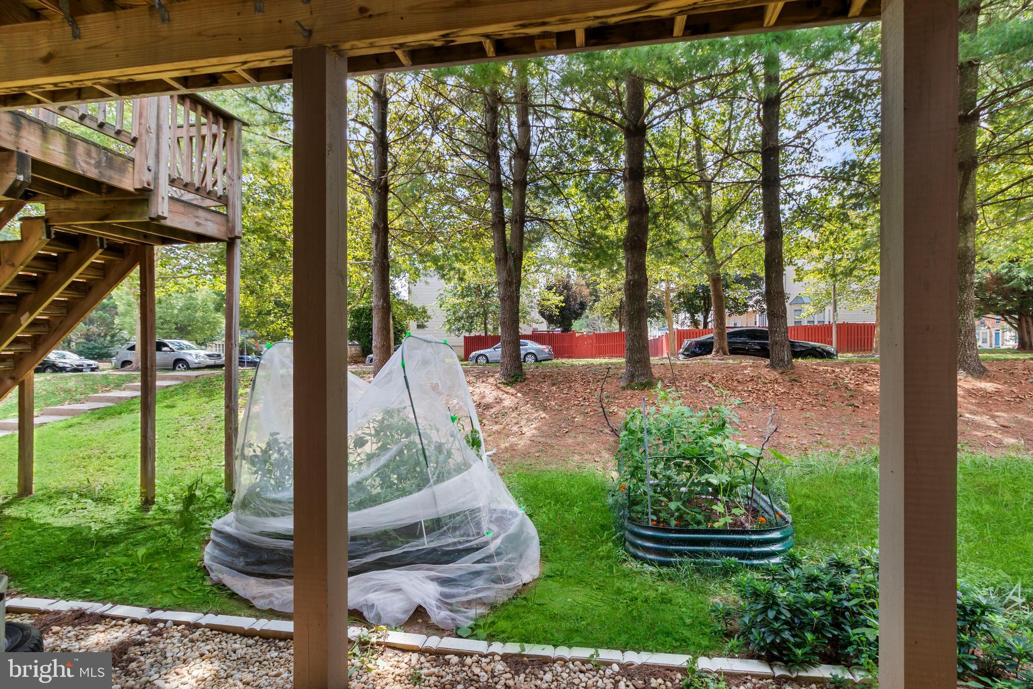 13 Bank Spring Court Owings Mills, MD 21117 - Photo 46 of 50 a view of a patio with table and chairs potted plants with large tree