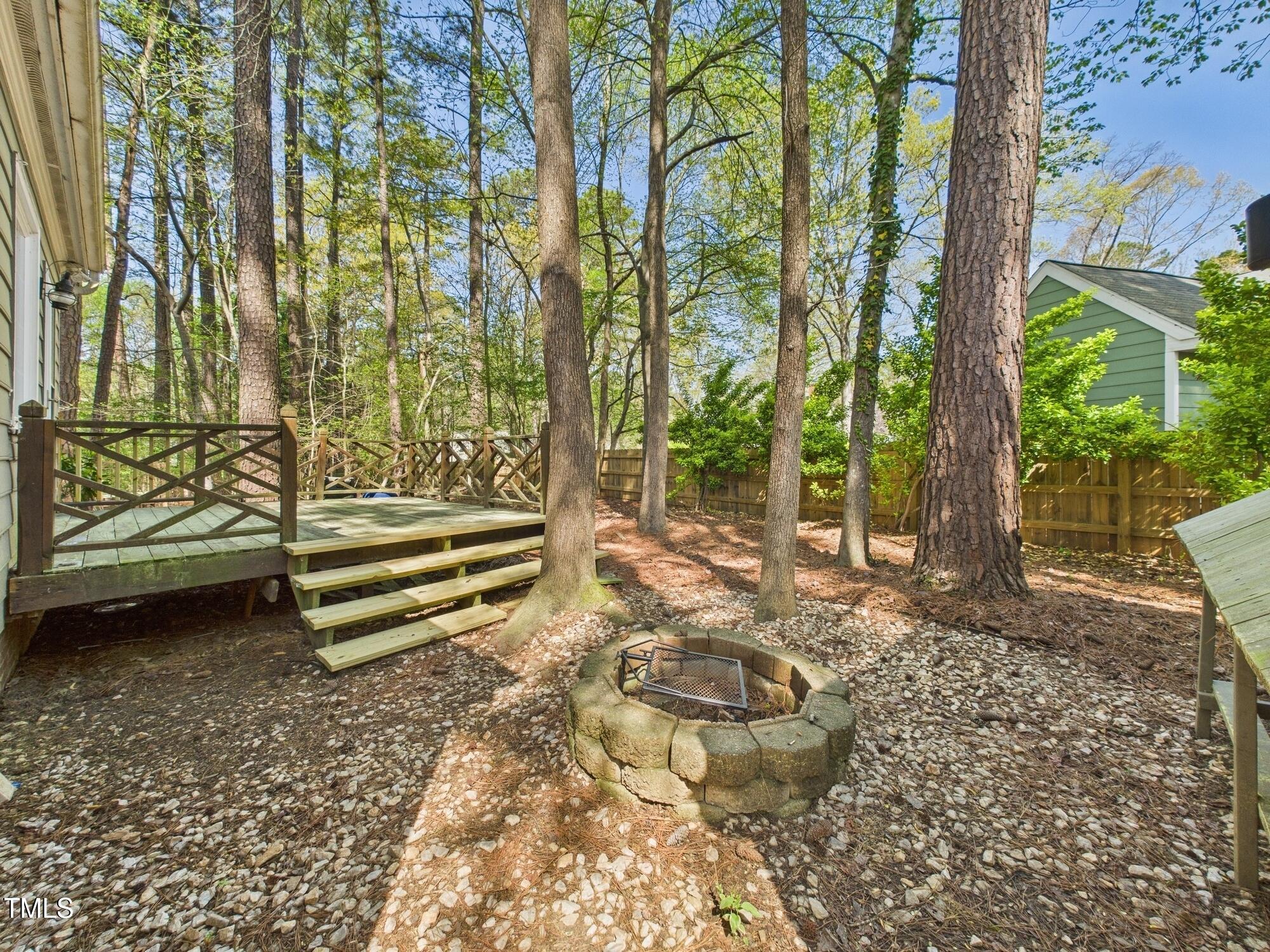 7117 Sandringham Drive Raleigh, NC 27613 - Photo 49 of 54 a backyard of a house with lots of green space