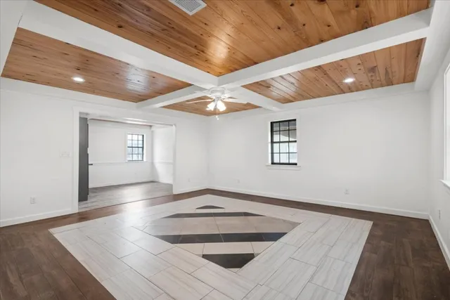 a view of a hallway with closet