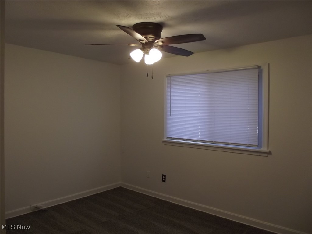3904 Snow Road Cleveland, OH 44134 - Photo 29 of 50 Unfurnished room with ceiling fan and dark colored carpet