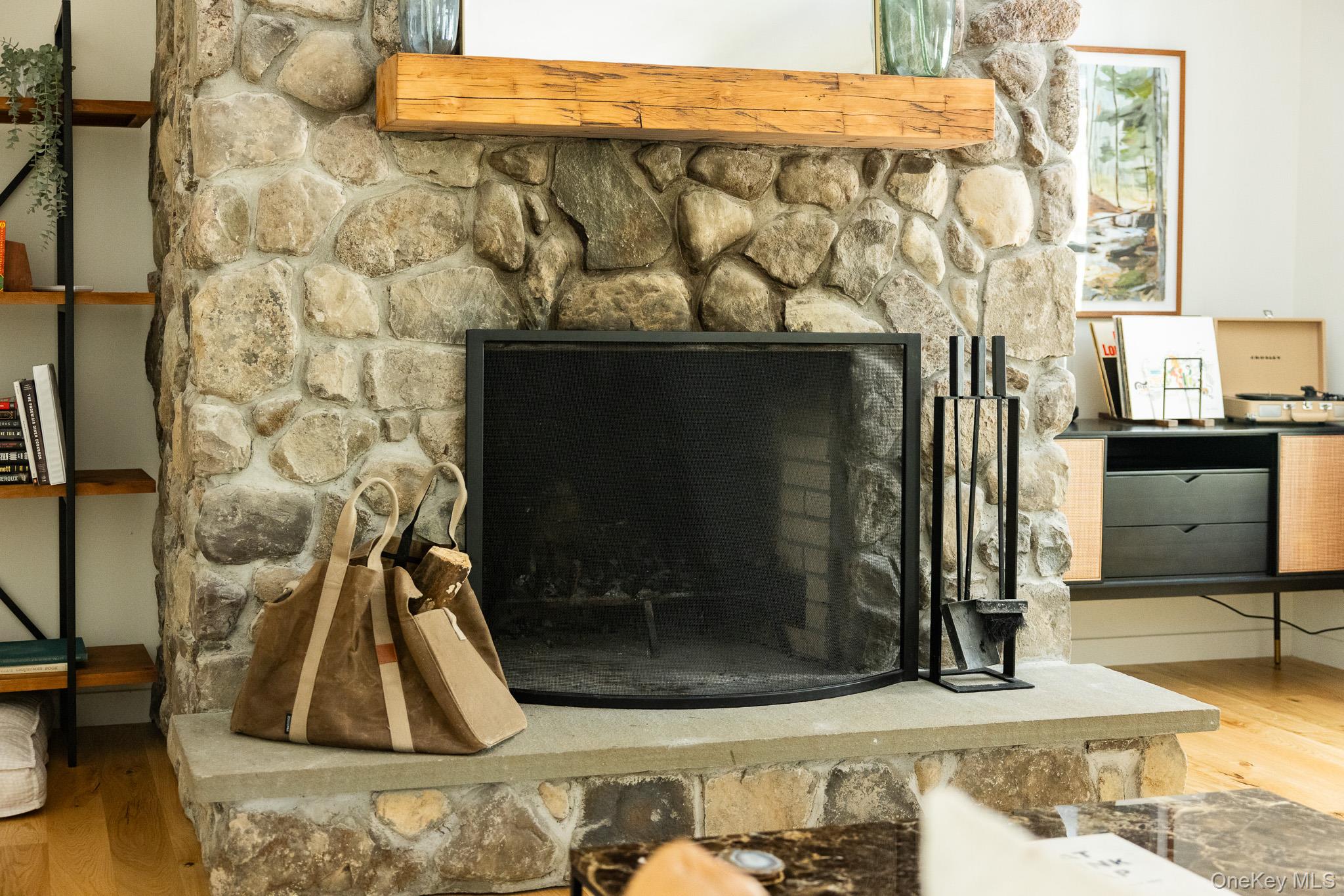 483 Acorn Hill Road Olivebridge, NY 12461 - Photo 13 of 50 Detailed view of wood finished floors and a stone fireplace
