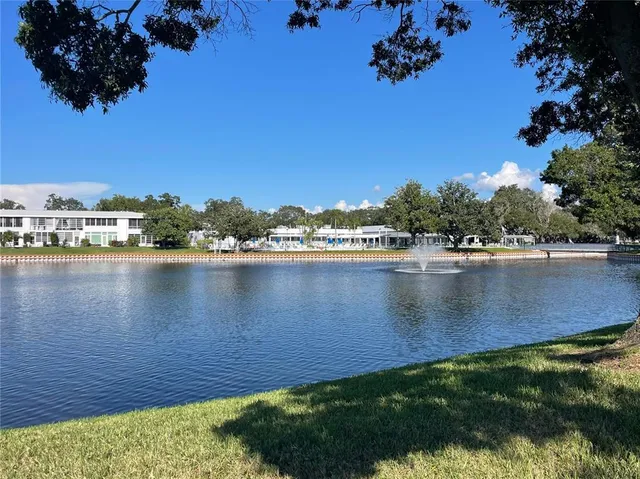 a view of a lake with houses
