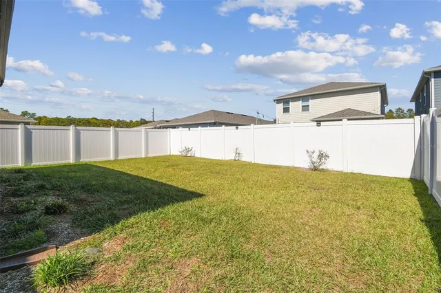 a view of a lake from a yard