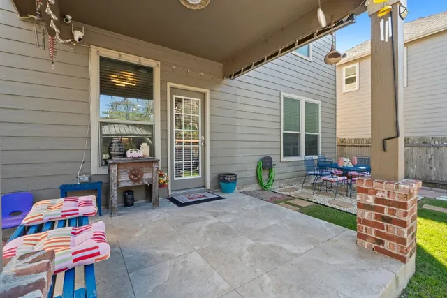a view of outdoor space with seating