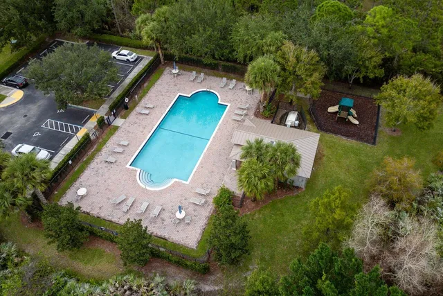 an aerial view of a house