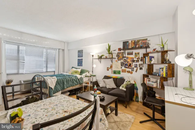 a living room with furniture