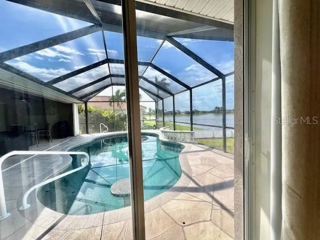 a room with a table and a chair