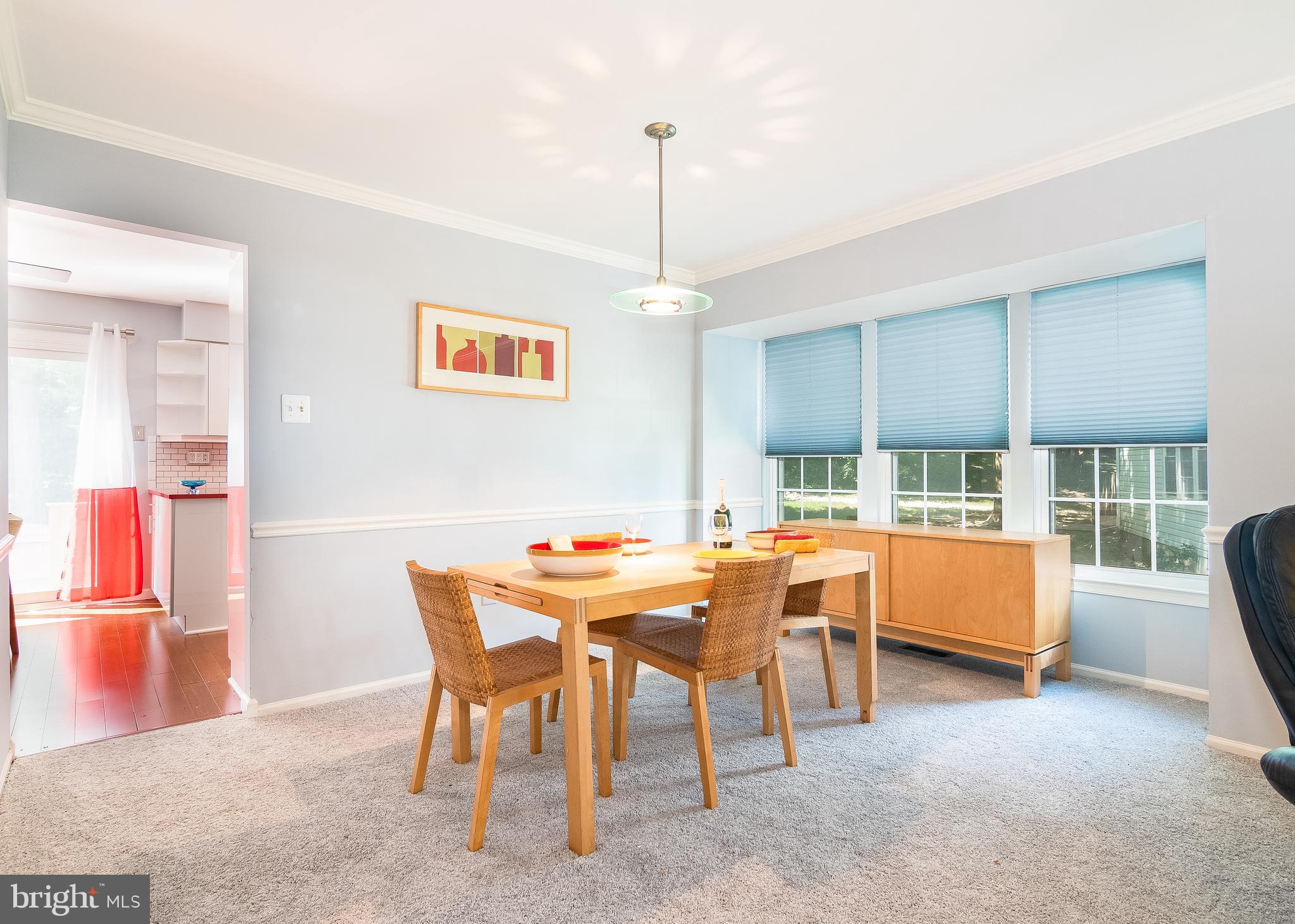 Dining room has bump out for extra space