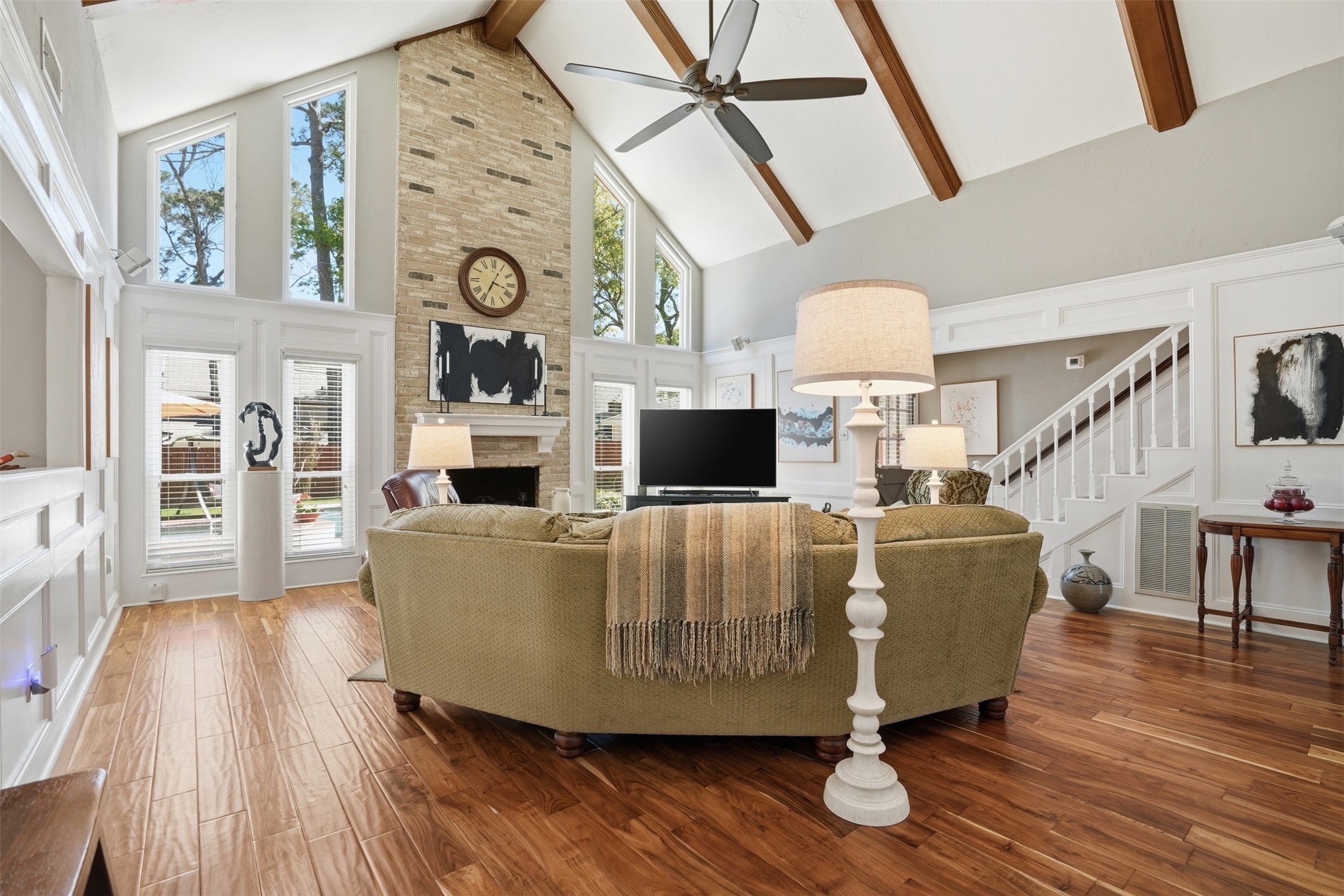 3207 Candleknoll Drive Spring, TX 77388 - Photo 9 of 50 Cozy and bright family room with fireplace and high ceilings