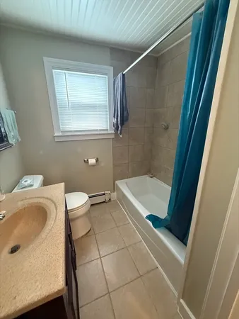 a bathroom with a tub a sink and a toilet