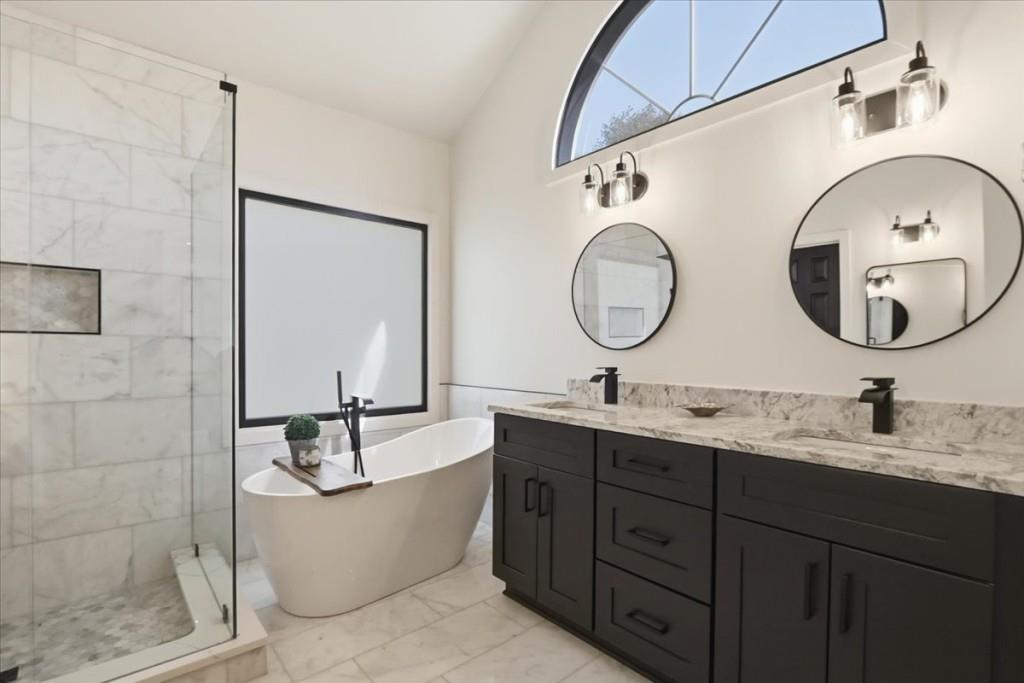 3222 Green Farm Trail Dacula, GA 30019 - Photo 42 of 92 a bathroom with a double vanity sink and a mirror