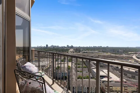 a view of city from balcony