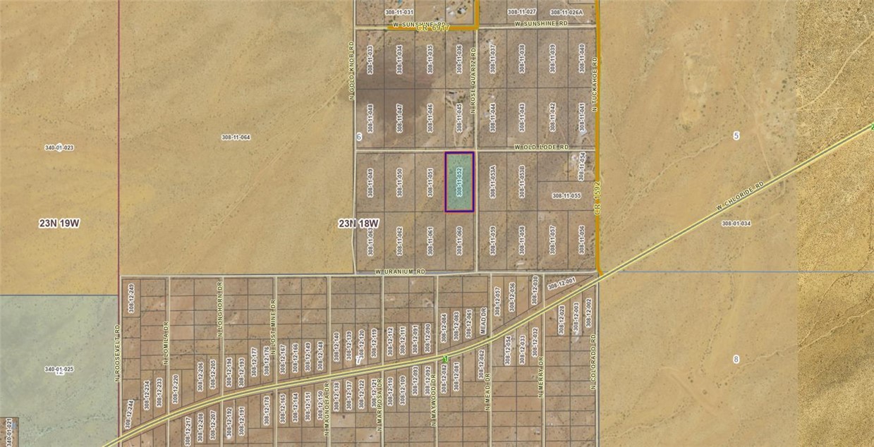 308-11-052 North Rose Quartz Road Chloride, AZ 86431 - Photo 9 of 12 Map / location featuring property boundaries highlighted