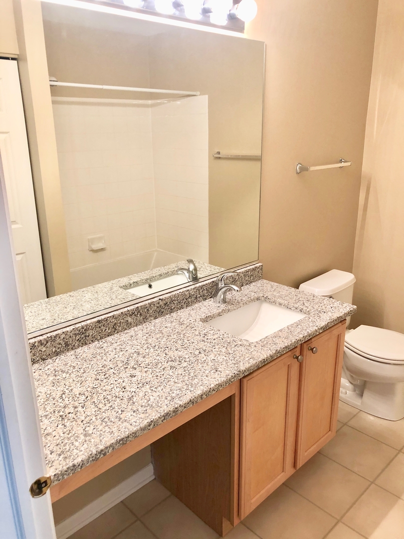 3072 Falling Waters Lane Lindenhurst, IL 60046 - Photo 12 of 27 a bathroom with a granite countertop sink and a mirror