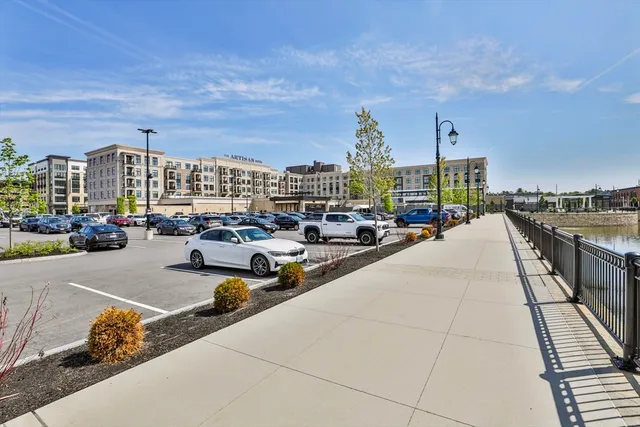 a view of tall building with street
