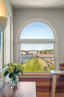 a view of a living room and a window