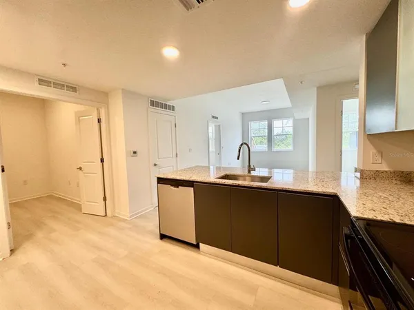 a view of kitchen island