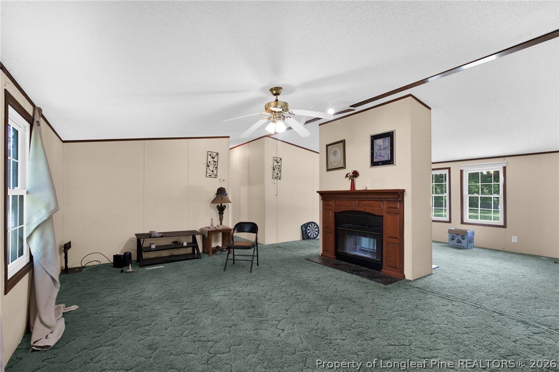 4705 Hickory Ridge Road Parkton, NC 28371 - Photo 12 of 37 a living room with furniture and a fireplace