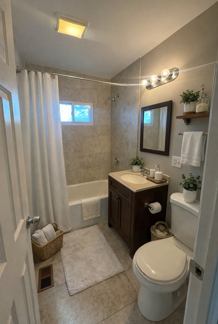 122 Ambassador Avenue Romeoville, IL 60446 - Photo 5 of 7 a bathroom with a tub sink and mirror