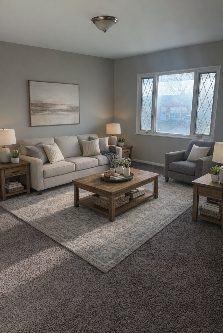 122 Ambassador Avenue Romeoville, IL 60446 - Photo 7 of 7 a living room with furniture and a large window